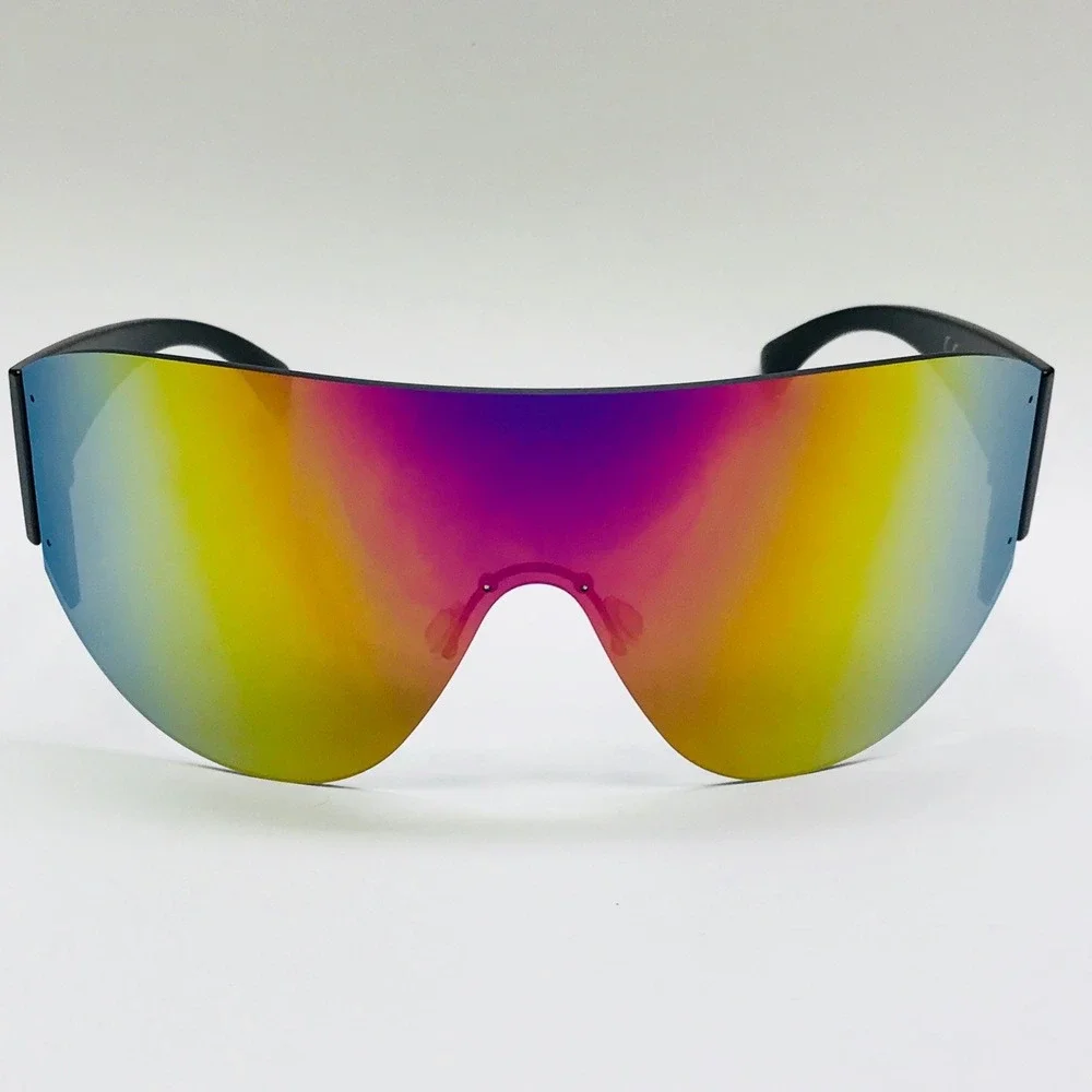 Oversized Sunglasses Luxury Face Cover Frameless Multi Mirror Color‎ Lens Lentes